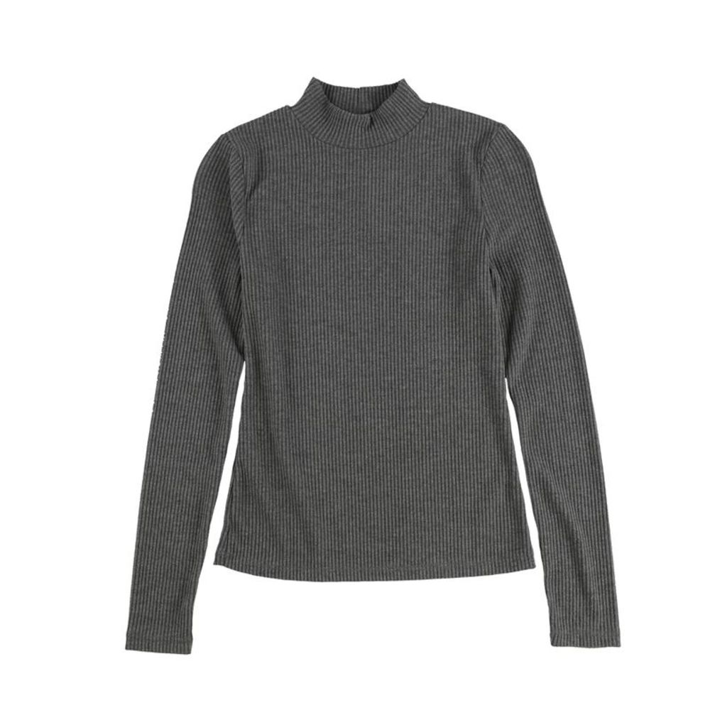 Project Social T Womens Ribbed Mock Neck Pullover Sweater, Grey, NWT